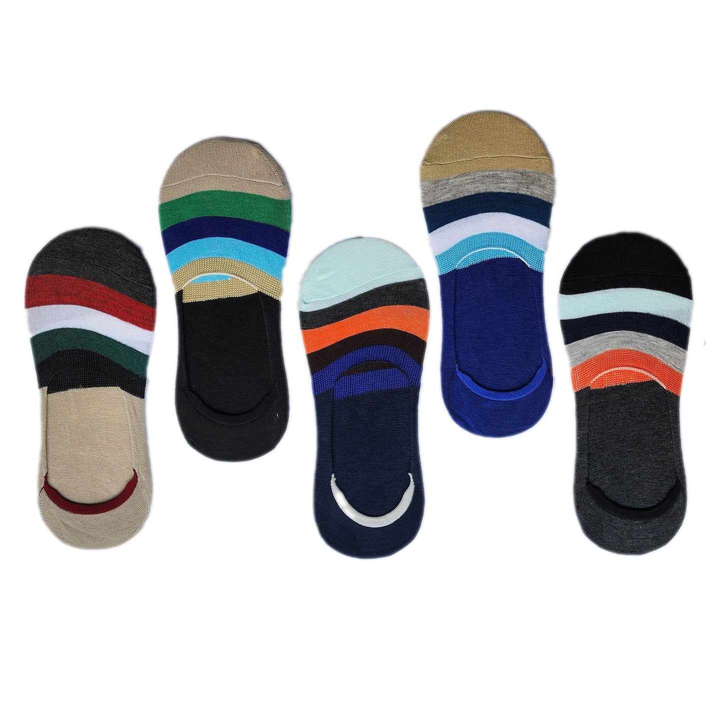 Queery Men Cotton No Show Invisible Loafer Socks Pack Of 5 D3