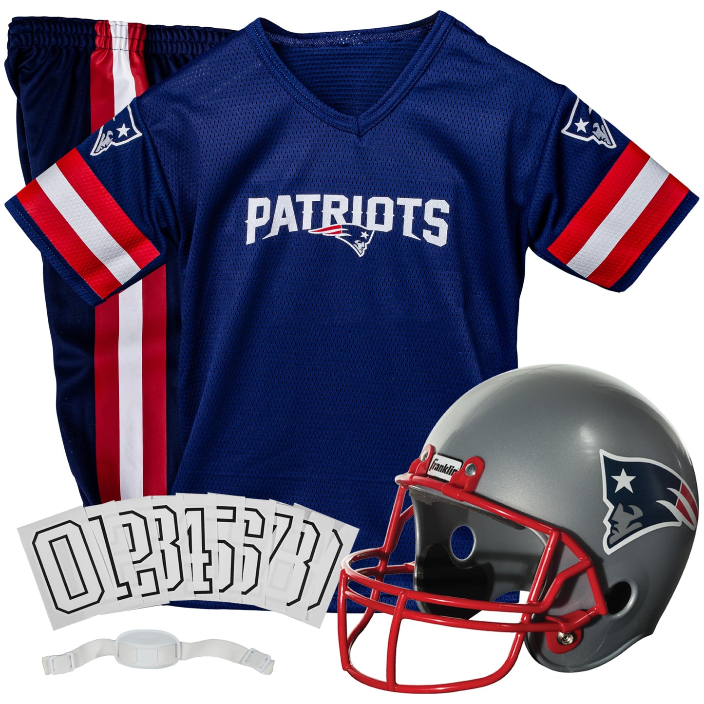 Franklin Sports New England Patriots Kids NFL Uniform Set - Youth NFL Team Jersey, Helmet, Pants + Apparel Costume - Official Ge