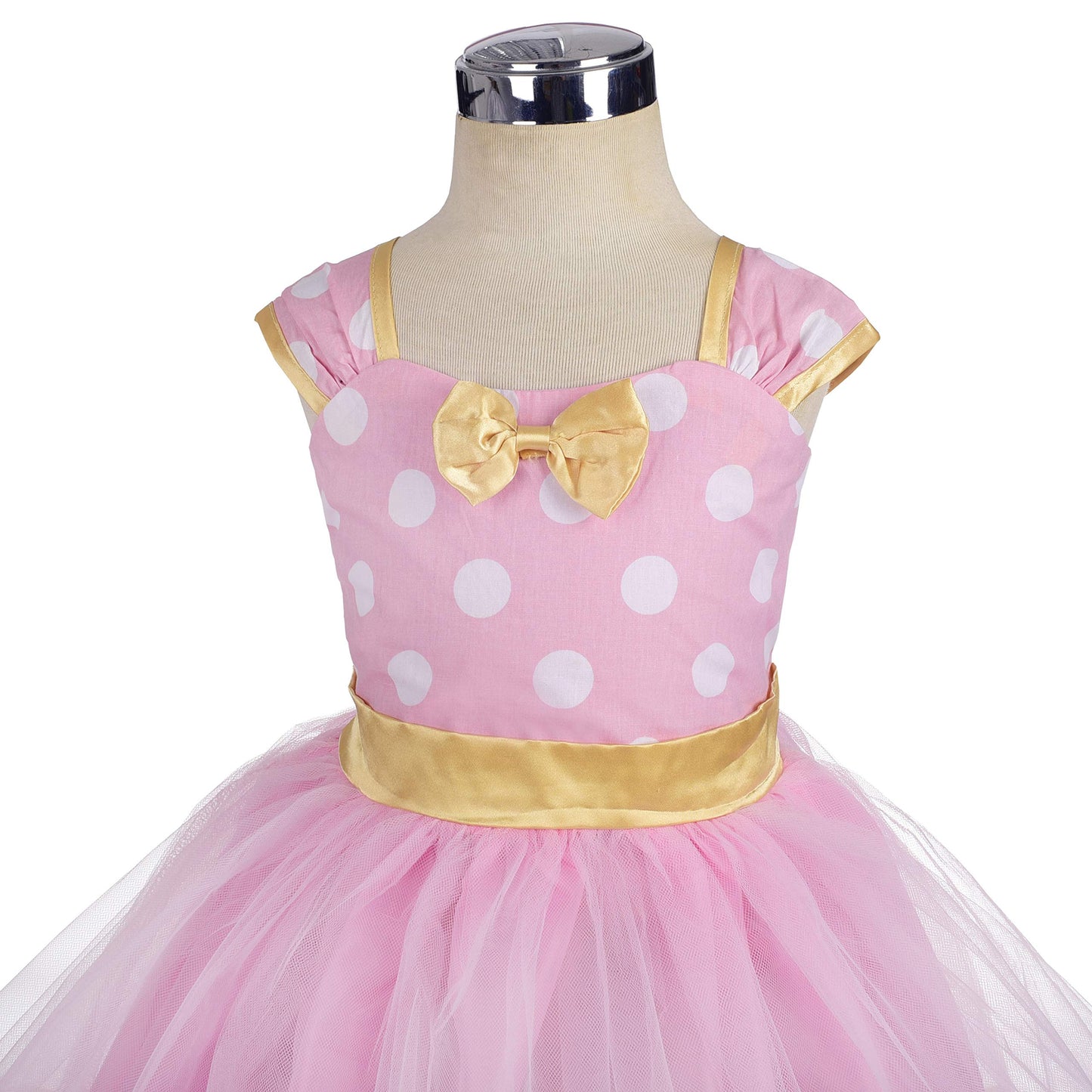 Dressy Daisy Toddler Girl Polka Dots Fancy Dress Up Costume Birthday Party Tulle Dresses with Headband Size 4T to 5T Pink 203
