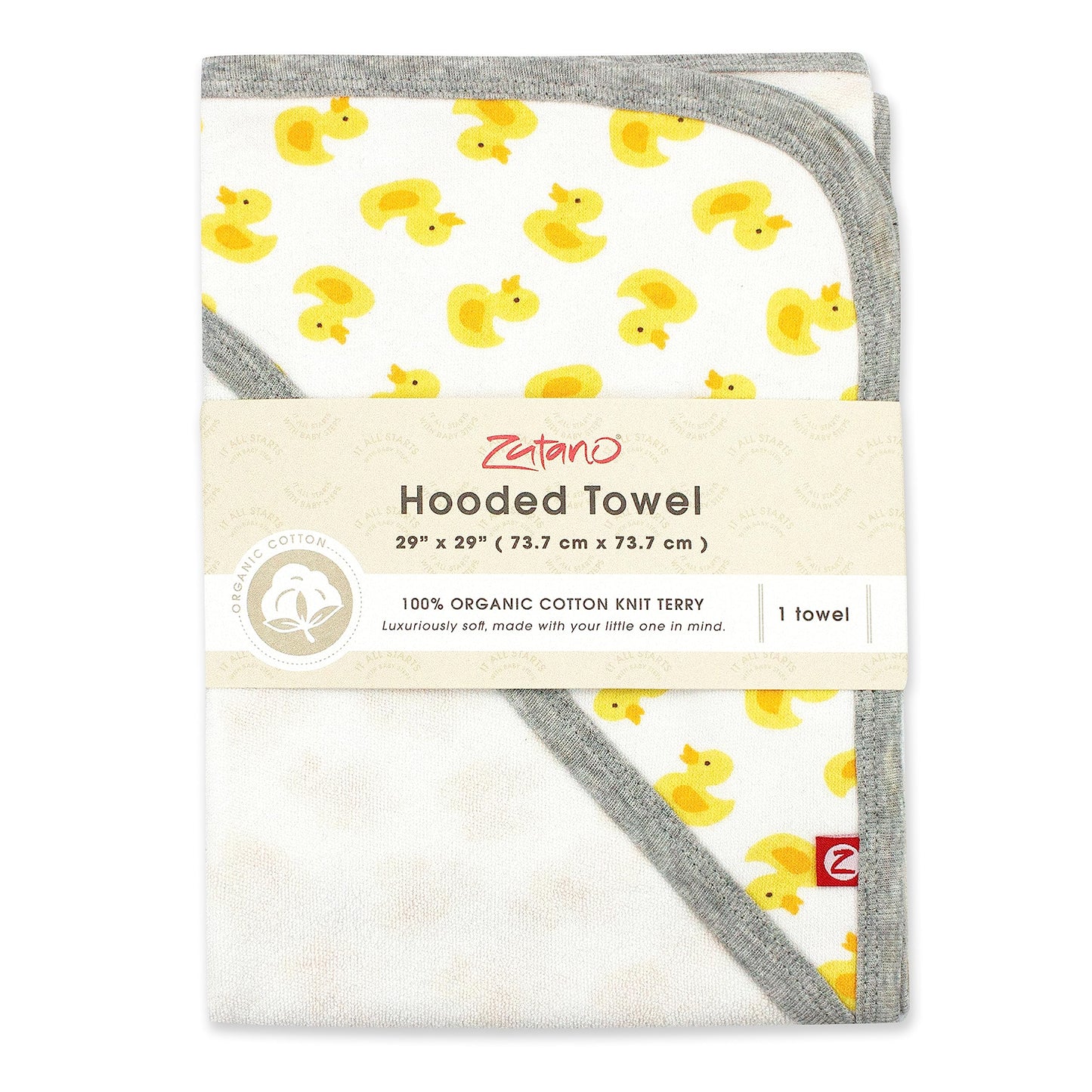 Zutano Hooded Baby Towels, Organic Cotton Baby Bath Towel, Ultra Soft And Absorbent Baby Towel For Newborn And Infant | Girl, Bo