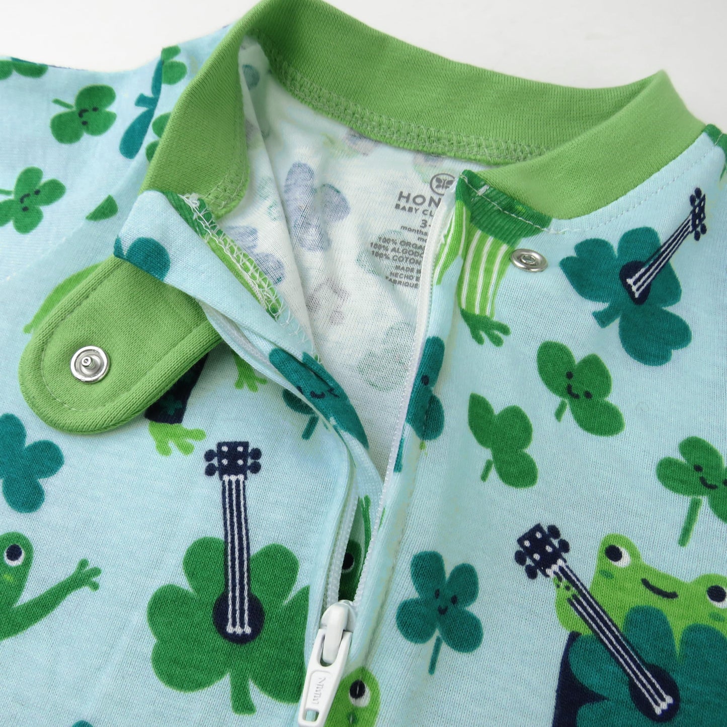 Honestbaby Baby 1-Pack Celebration Sleep & Play Footed One-Piece Pajama Sleeper 100% Organic Cotton, St Paddy'S Boy, 6-9 Months