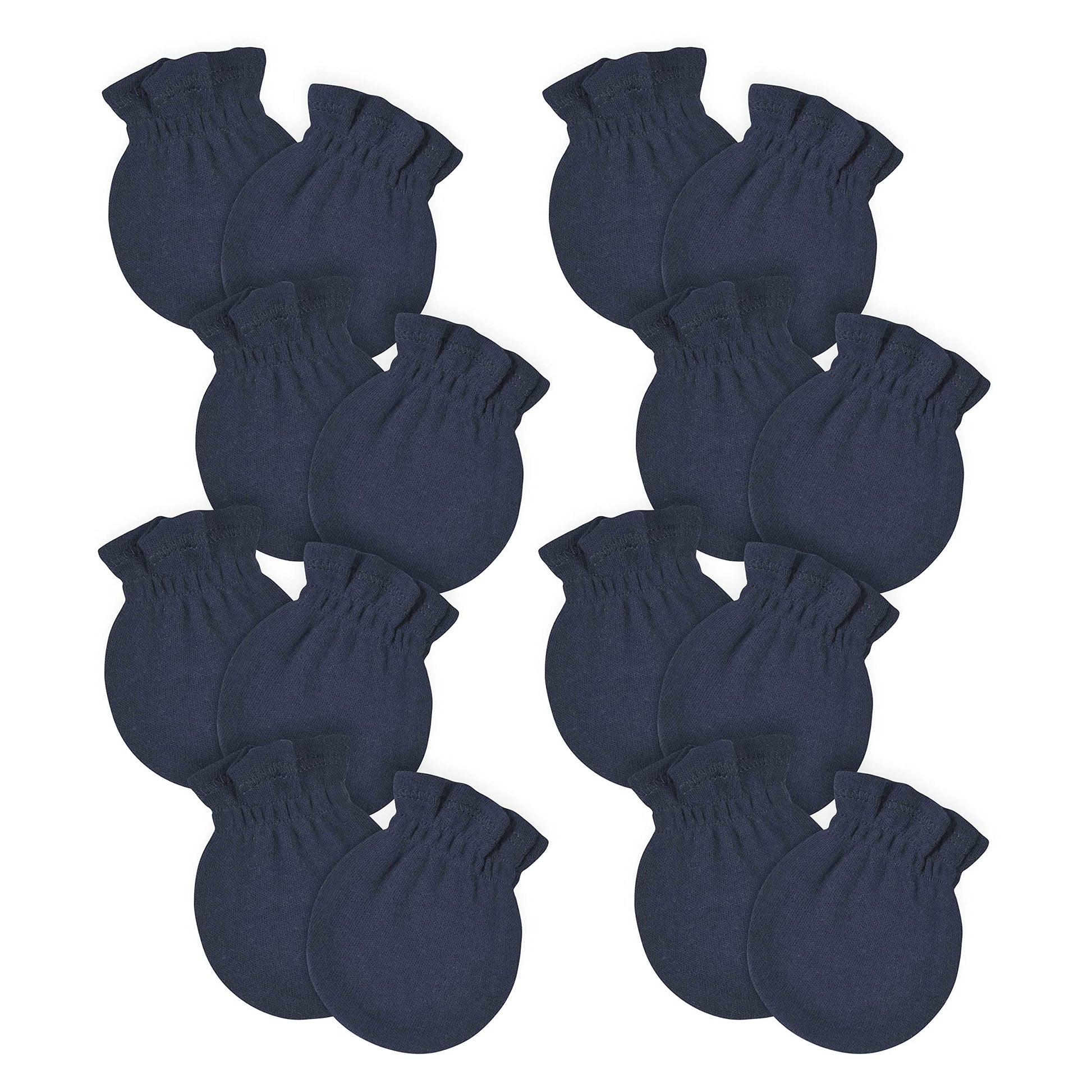 Gerber Baby 12-Pack No Scratch Mittens, Navy, 0-3 Months (8-Pack)