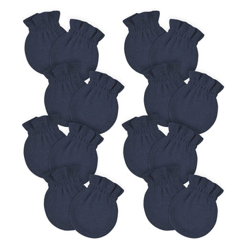 Gerber Baby 12-Pack No Scratch Mittens, Navy, 0-3 Months (8-Pack)