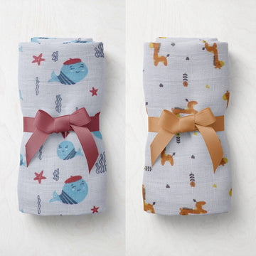 Kradyl Kroft Ultra Soft, Breathable, Thermoregulating, Absorbent, Light Weight and Multipurpose 100% Cotton Swaddle/Wrapper/Baby