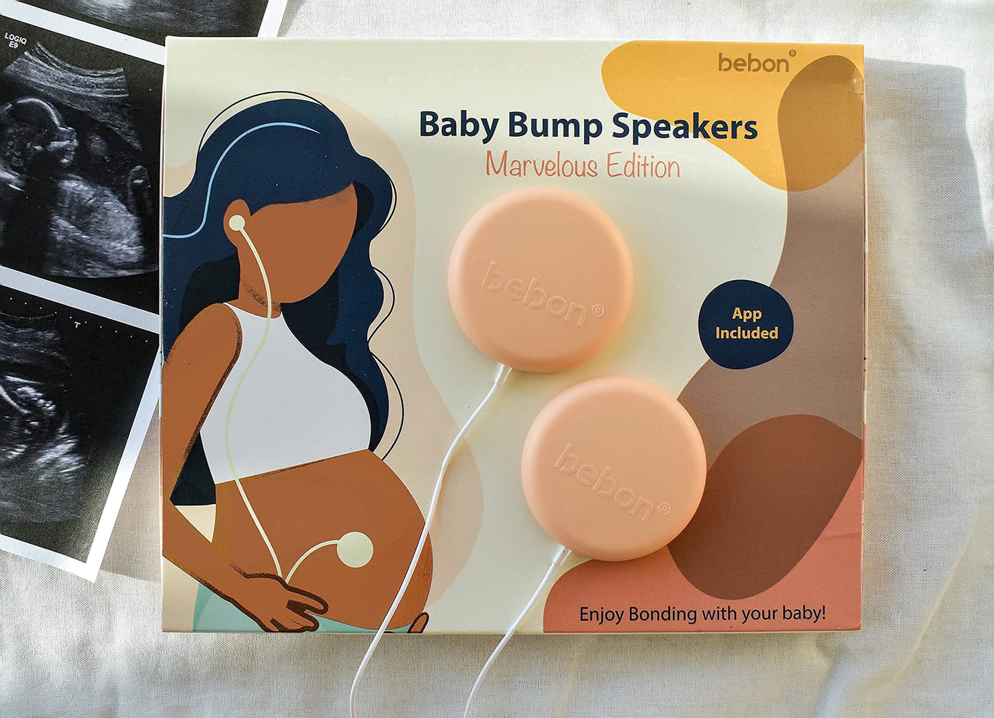 Baby Bump Headphones Marvelous Edition, Plays And Shares Music, Sound And Voices To The Womb, Prenatal Speaker, Including Bebon