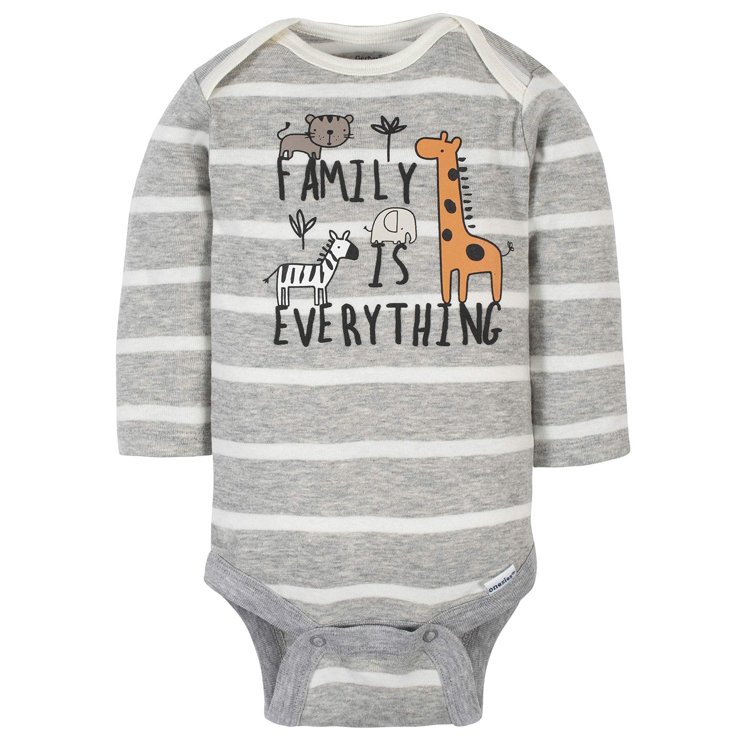Gerber Baby Boys' 6-Pack Long-Sleeve Onesies Bodysuit, Jungle Blue, 6-9 Months