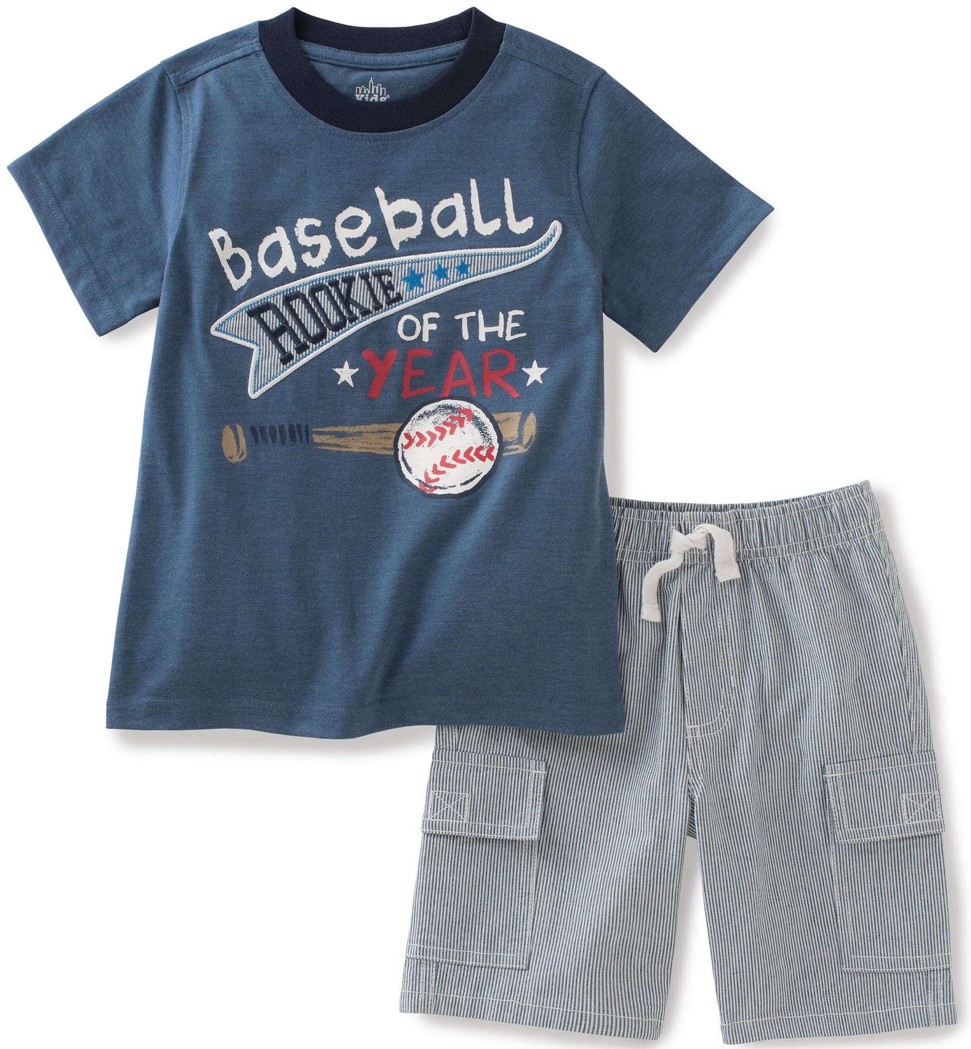 Kids Headquarters Baby Boys 2 Pieces Shorts Set-Tee Top, Dark Blue, 18M