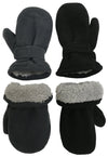 N'Ice Caps Little Kids And Baby Easy-On Sherpa Lined Fleece Mittens - 2 Pair Pack (Black/Charcoal Pack, 2-3 Years)