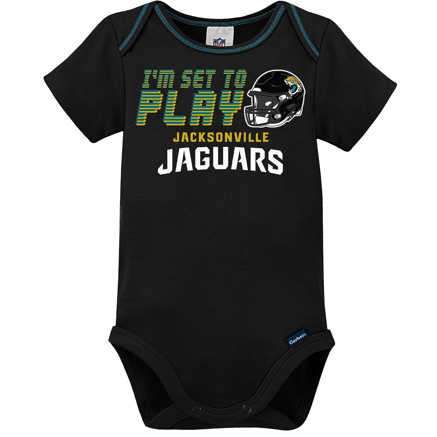 Gerber Nfl Baby Boys' 3-Pack Bodysuit, Sleep 'N Play, & Cap Set, Jacksonville Jaguars, 0-3 Months