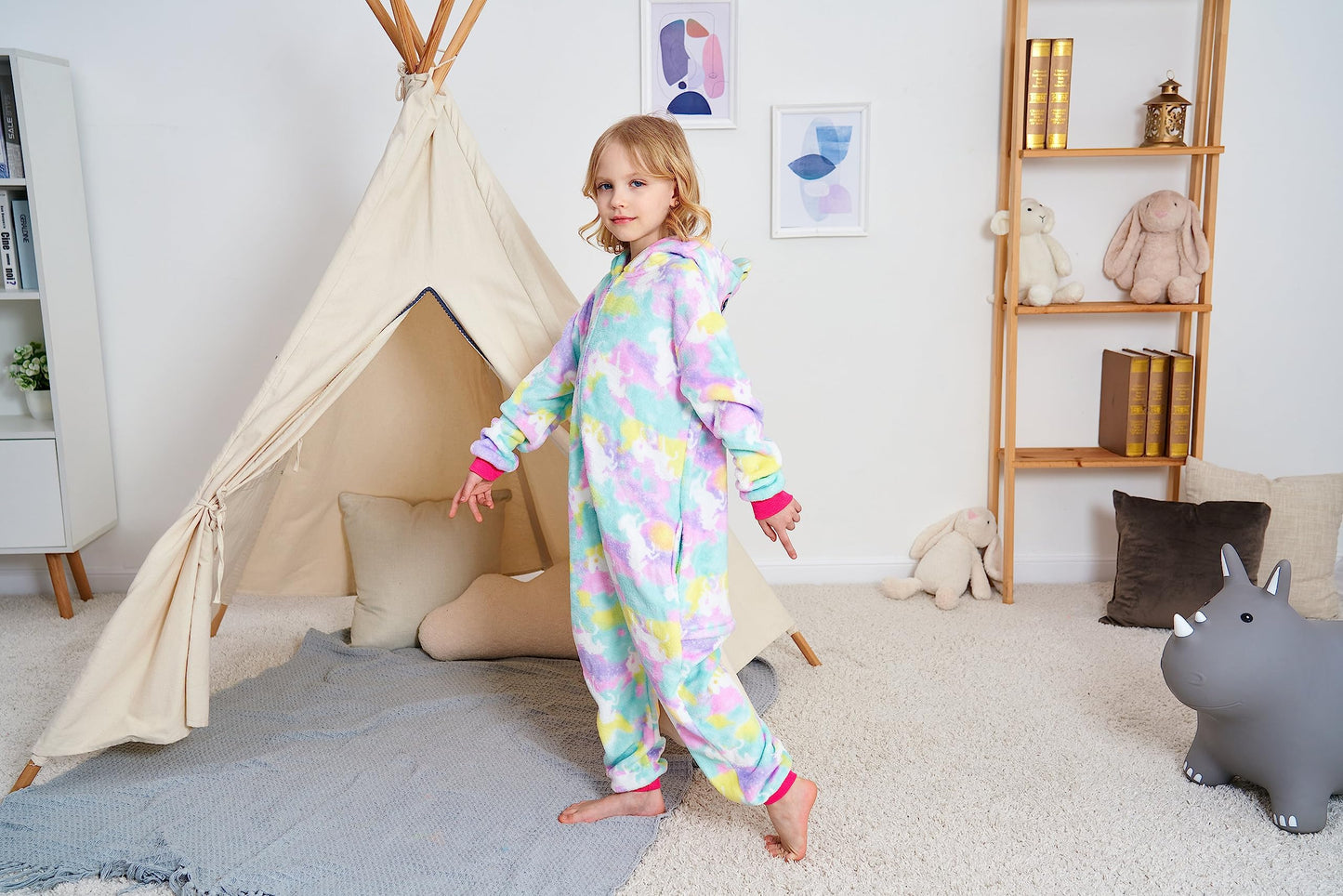 Unisex Children Unicorn Pyjamas Halloween Kids Onesie Costume (6-8 Years, New Flying Horse, 6_Years)