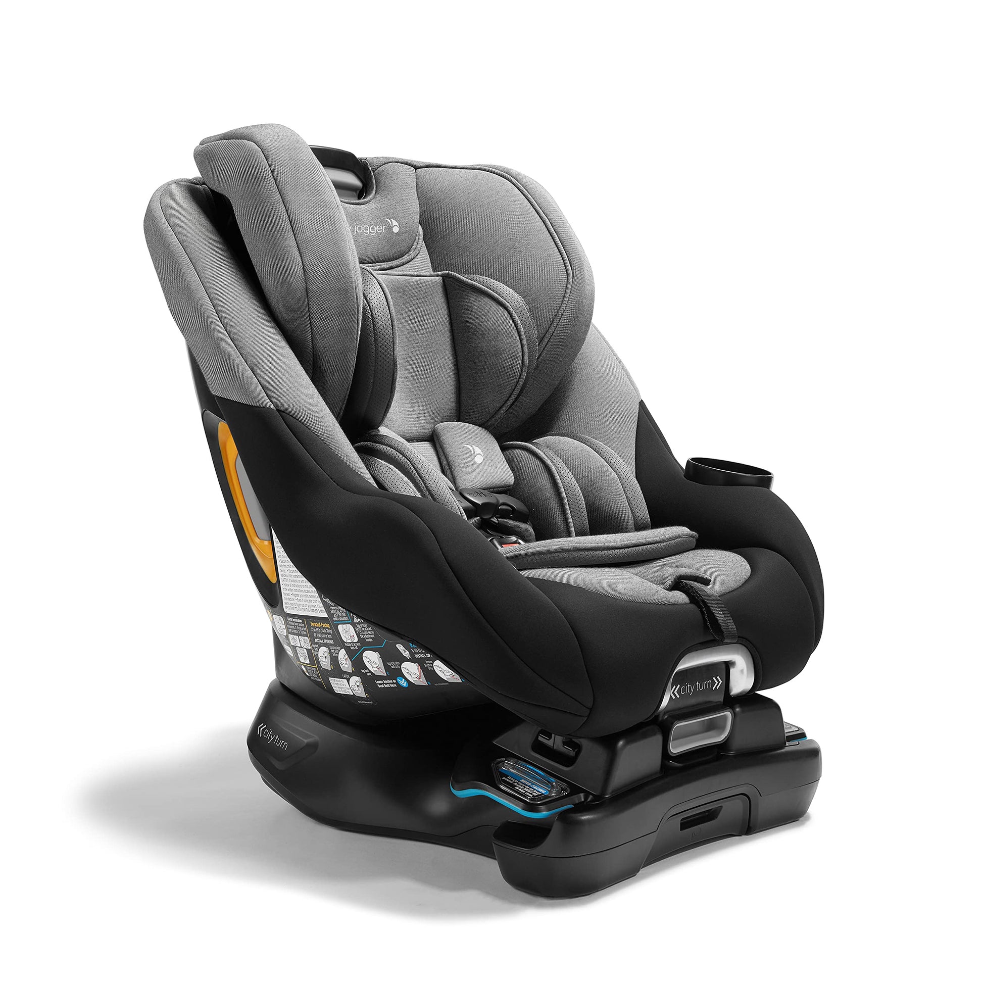 Baby Jogger City Turn Convertible & Rotating Car Seat, Onyx Black - Accommodates Newborn To Toddler With Rear And Forward Facing