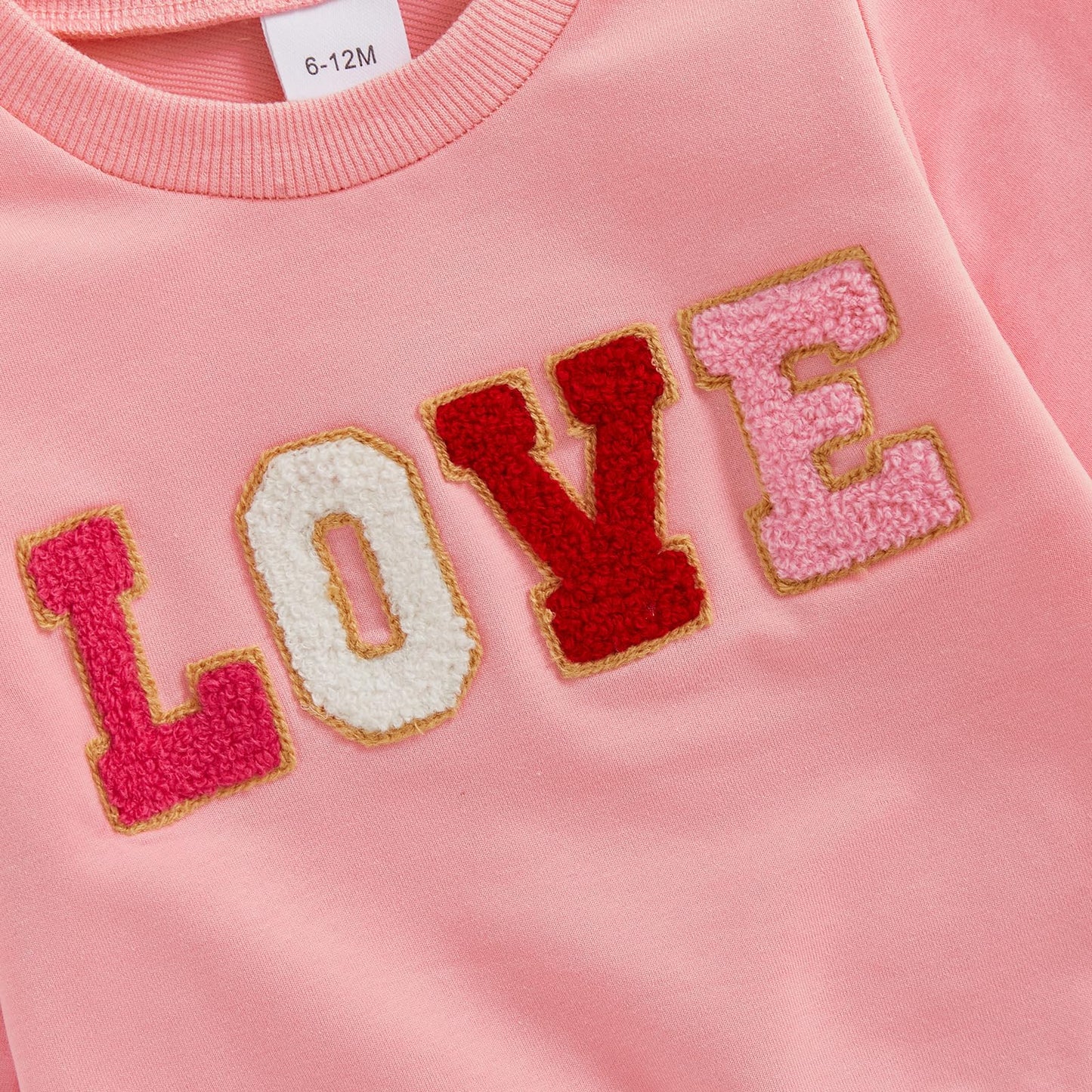 Yokjzjd Toddler Baby Girl Valentines Day Outfit Love Sweatshirt Long Sleeve T-Shirt Tops Bell Bottom Pants Set Fall Clothes (Pin