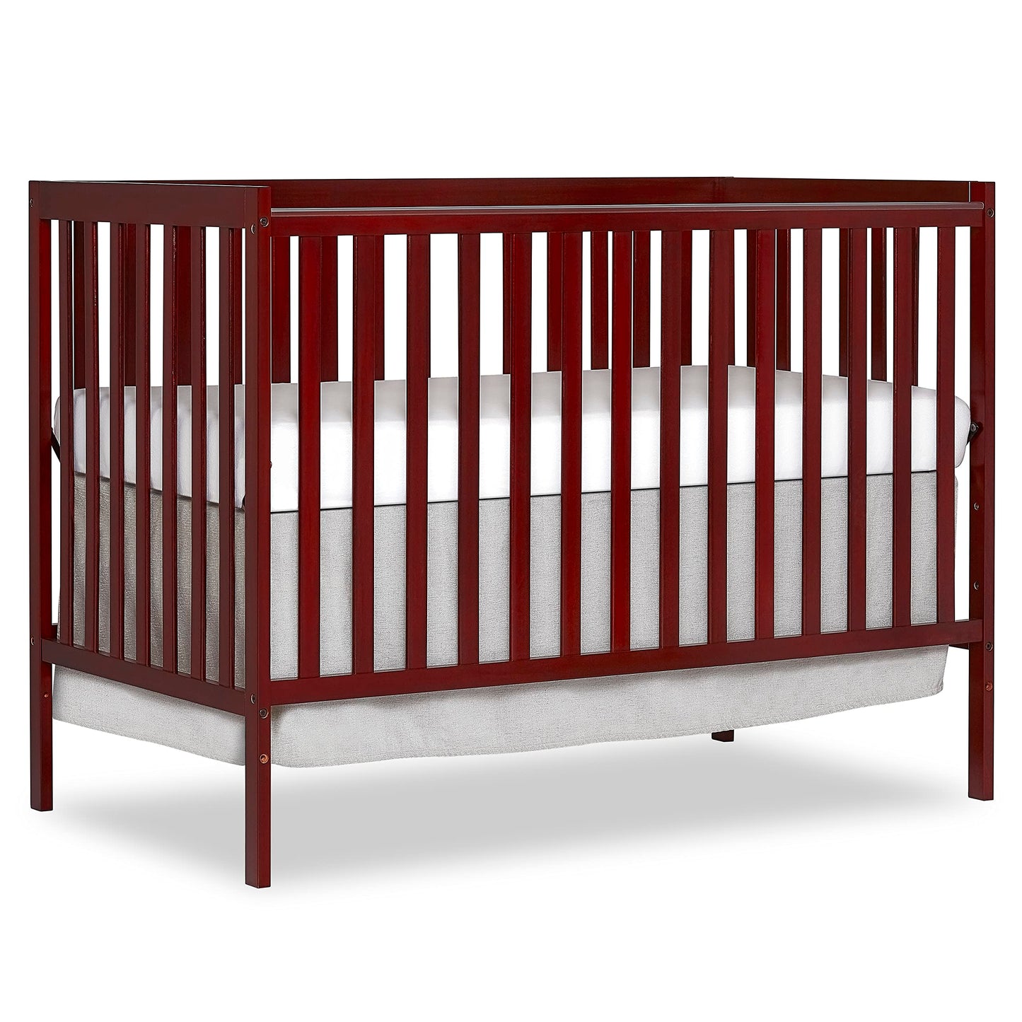 Dream On Me Synergy 5-in-1 Convertible Full-Size Baby Crib - Cherry, Greenguard Gold & JPMA Certified, Converts to Toddler Bed,