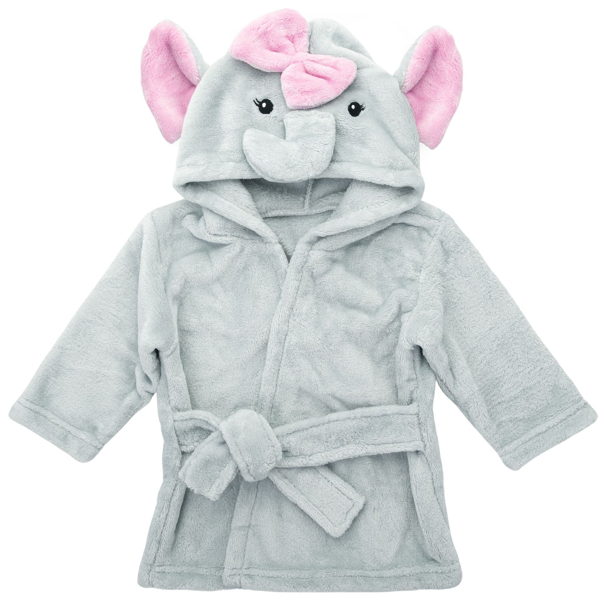 Mr. Pen- Baby Animal Face Robe, Unisex, 0-9 Month, Plush Baby Robe, Animal Face Robe, Baby Bathrobe, Elephant Bathrobe Baby, Bab