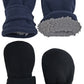 N'Ice Caps Baby Toddler Mittens Kids 2 Pairs Fleece Gloves Winter Warm Sherpa Lined (Black/Navy Pack - Infant No Thumbs, 3-6 Mon