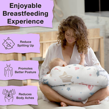 Pillani Nursing Pillow For Breastfeeding & Bottle Feeding, Original Breast Feeding Pillow For Mom & Baby Support, Removable Cott