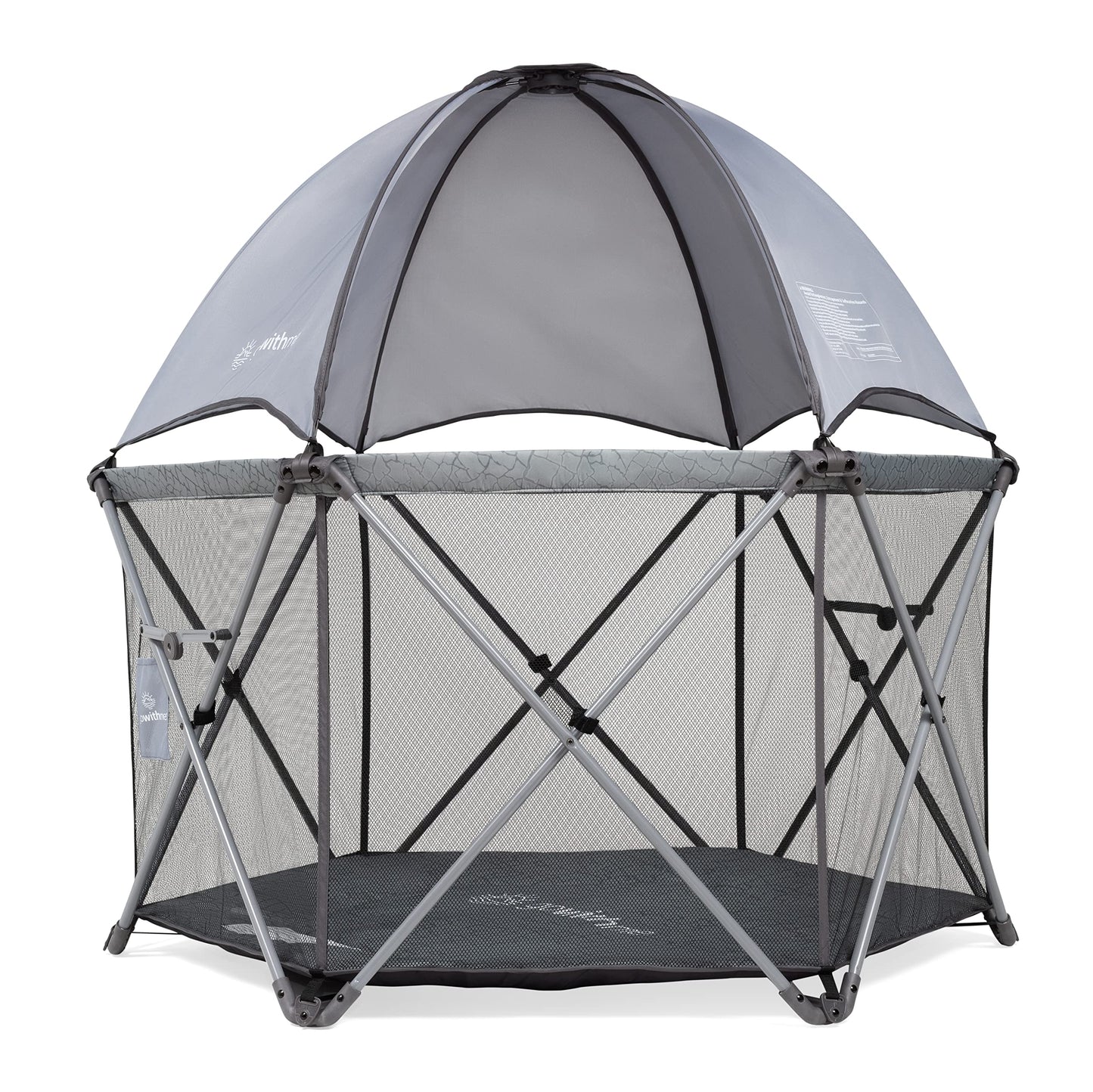 Baby Delight Go With Me Eclipse Deluxe Portable Playard  Playpen  Sun Canopy  Indoor And Outdoor  Elephant Grey