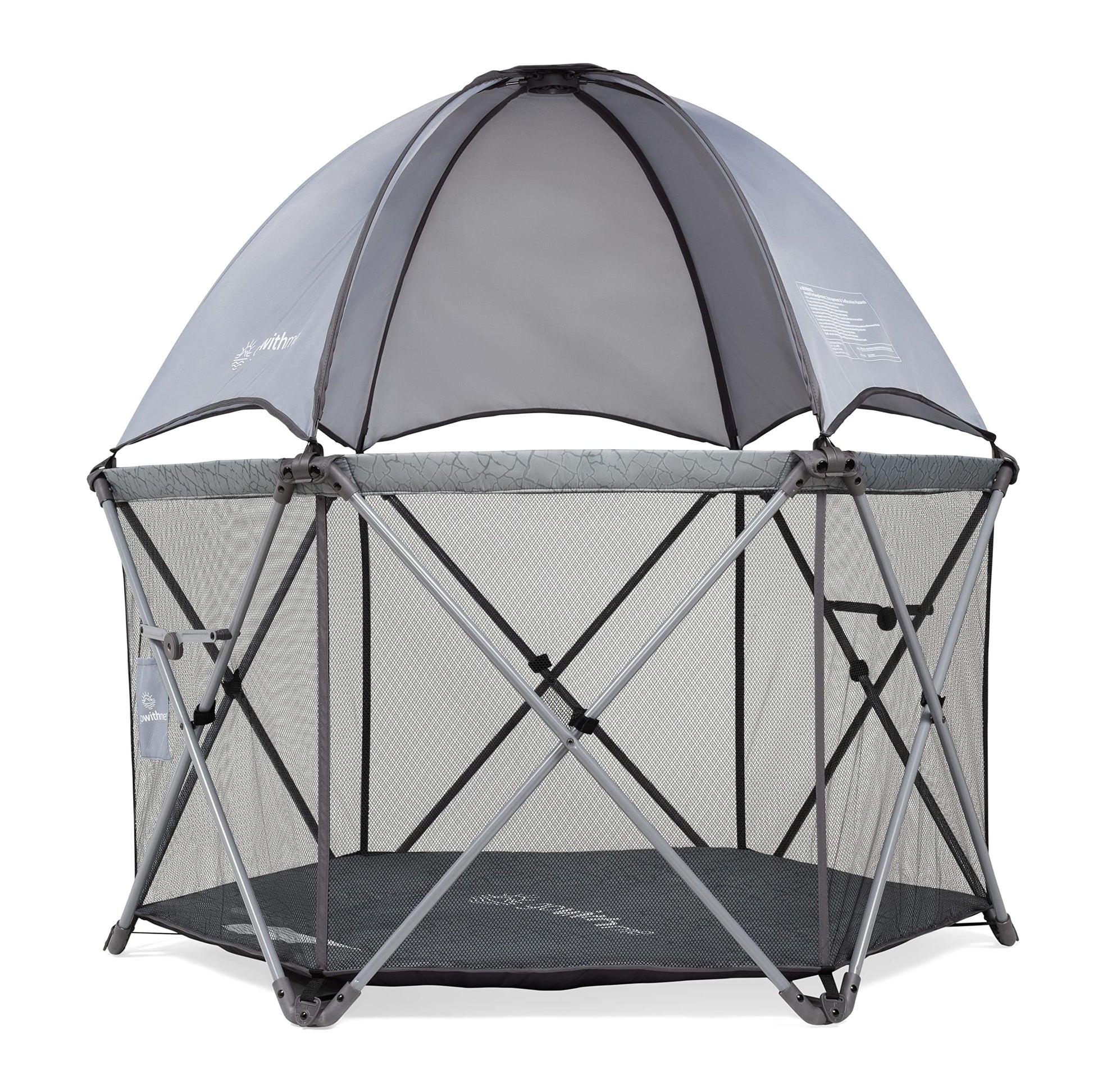 Baby Delight Go With Me Eclipse Deluxe Portable Playard  Playpen  Sun Canopy  Indoor And Outdoor  Elephant Grey