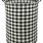 KUNRO Large Sized Storage Basket Waterproof Coating Organizer Bin Laundry Hamper for Nursery Clothes Toys (Black grid)
