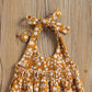 Baby Girls Daisy Playsuits Bodysuit+Headband Print Halter Romper Floral Jumpsuit Infant Summer Clothes (A-Yellow, 0-6 Months)