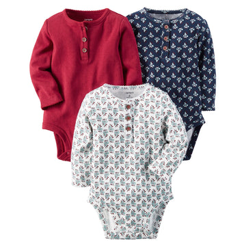 Carter'S Baby Girls' Multi-Pk Bodysuits 127G173, Red/Navy/White, 6 Months
