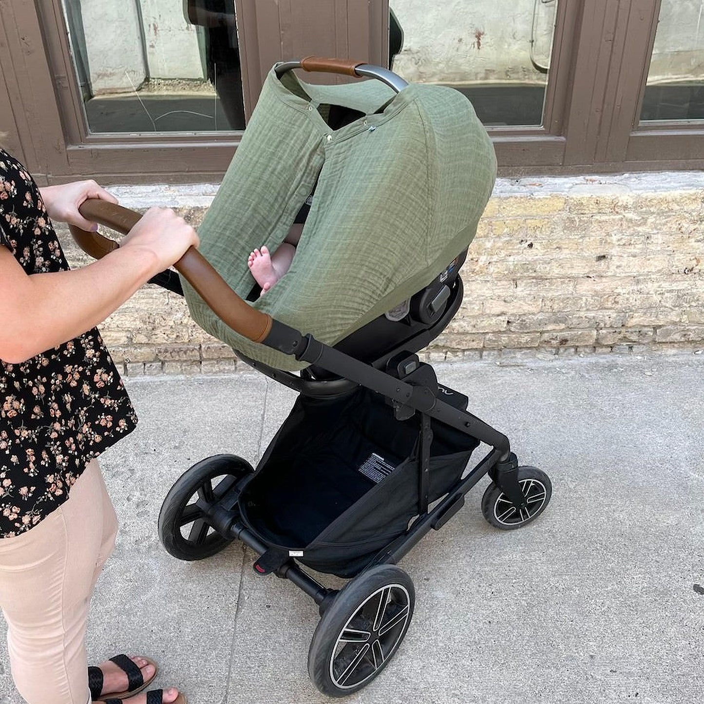 Little Unicorn Breathable Car Seat Canopy | Magnetic Closure Cover & Universal Fit | Protection & Privacy For Baby (Fern)