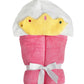 Yikes Twins Hooded Baby Towel for Kids 2-8 | Large 100% Cotton Baby Towel for Girls in Pink | Cute Princess Bath Towels for Babi