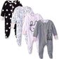 Gerber Baby Girls 4 Pack Sleep 'N Play Footie Bunny Smiley Newborn