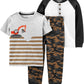 Simple Joys By Carter'S Baby Boys 3-Piece Playwear Pants Set, Brown Camo/Grey Stripe/White, 18 Months Us