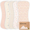 Organic Burp Cloths For Baby Boys & Girls - 5-Pack Super Absorbent Burping Rags, Soft & Plush, Newborn Milk Spit Up Rags, Unisex