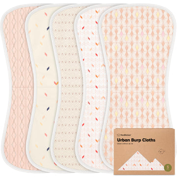 Organic Burp Cloths For Baby Boys & Girls - 5-Pack Super Absorbent Burping Rags, Soft & Plush, Newborn Milk Spit Up Rags, Unisex