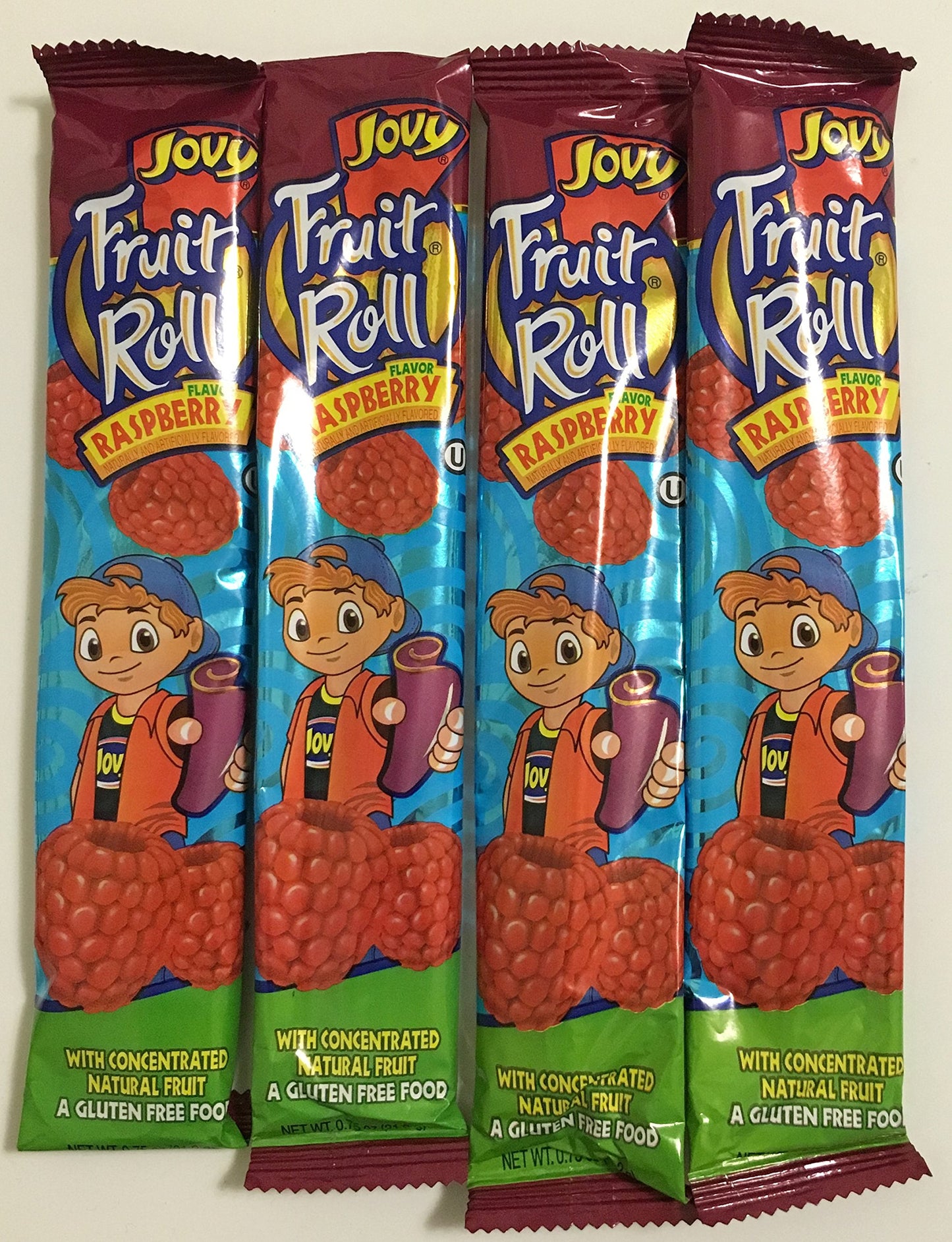 0.75Oz Jovy Fruit Roll Snack, Raspberry (16 Single Packets Per Order)