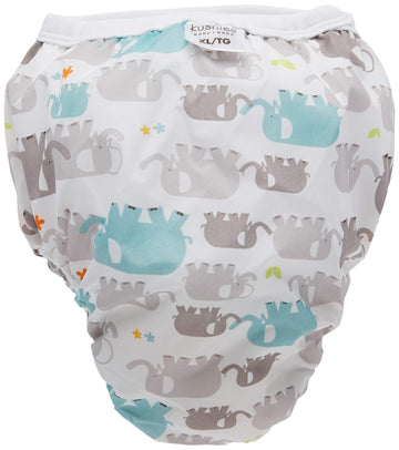 Kushies Baby Waterproof Training Pant (38-44 Pounds), White Elephants, X-Large