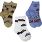 Jefferies Socks Little Boys' Transportation Triple Treat Socks (Pack Of 3), Burlap, X-Small