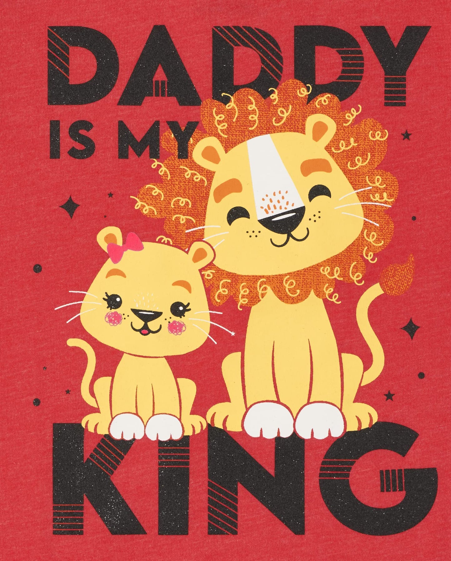 The Children'S Place Baby Toddler Girls Short Sleeve Graphic T-Shirt 2-Pack, Love My Daddy/Daddy Is My King, 5T