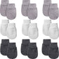 9 Pairs Newborn Baby Mittens Infant Toddler Gloves No Scratch Mittens Unisex Gloves For 0-6 Months Baby Boys Girls (White, Gray,