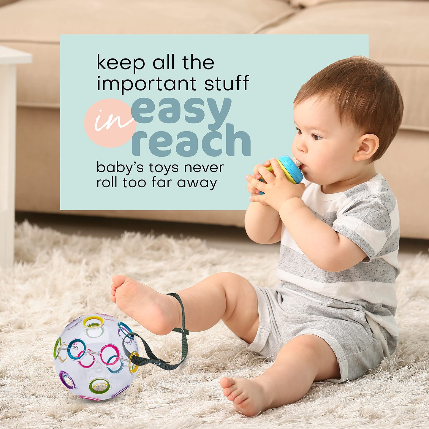 Baby Buddy Secure-a-Toy, Adjustable Pacifier and Teether Strap for Stroller, Highchair, and Car Seat, Orange Gold, 2 pack