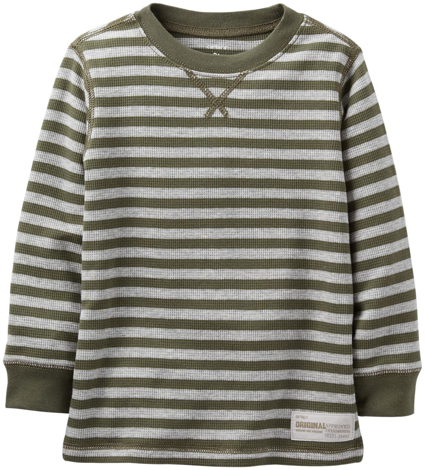 Carters Baby Boys Striped Thermal (Baby) - Green - 3 Months