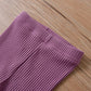Kulcerry Newborn Infant Baby Girl Clothes Solid Color Ribbed Long Sleeve Romper Pants Headband Outfits Set (Purple,Newborn)