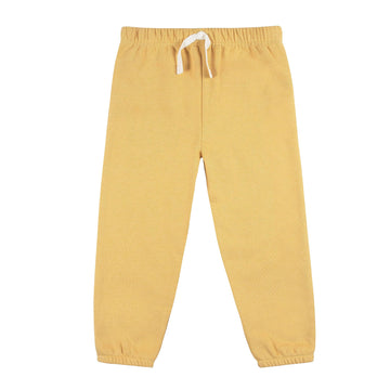Gerber Baby Girls Toddler 2-Piece Fleece Sweatshirt And Jogger Set, Yellow Solid, 3T