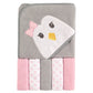 Luvable Friends Unisex Baby Hooded Towel With Five Washcloths,Cotton,Polyester, Penguin, One Size
