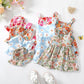 Baby Girl Dress Newborn Boho Summer Dress Halter Short Sleeve Daisy Dresses Blue Baby Outfit Set Infant Clothes For Girls 0-3 Mo