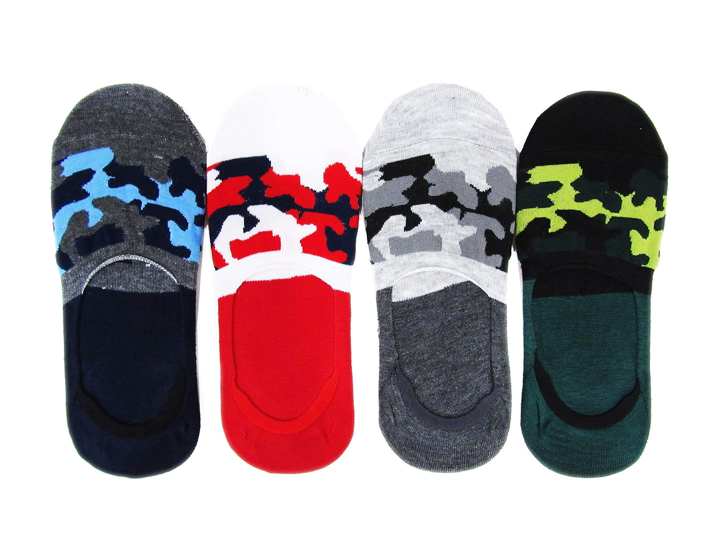 Rc. Royal Class Unisex Loafer No Show Multicolored Socks (Pack Of 4 Pairs)