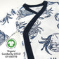 Honestbaby 3-Pack Organic Cotton Long Sleeve Side-Snap Kimono Onesies Bodysuits, Crabs Navy, 0-3 Months