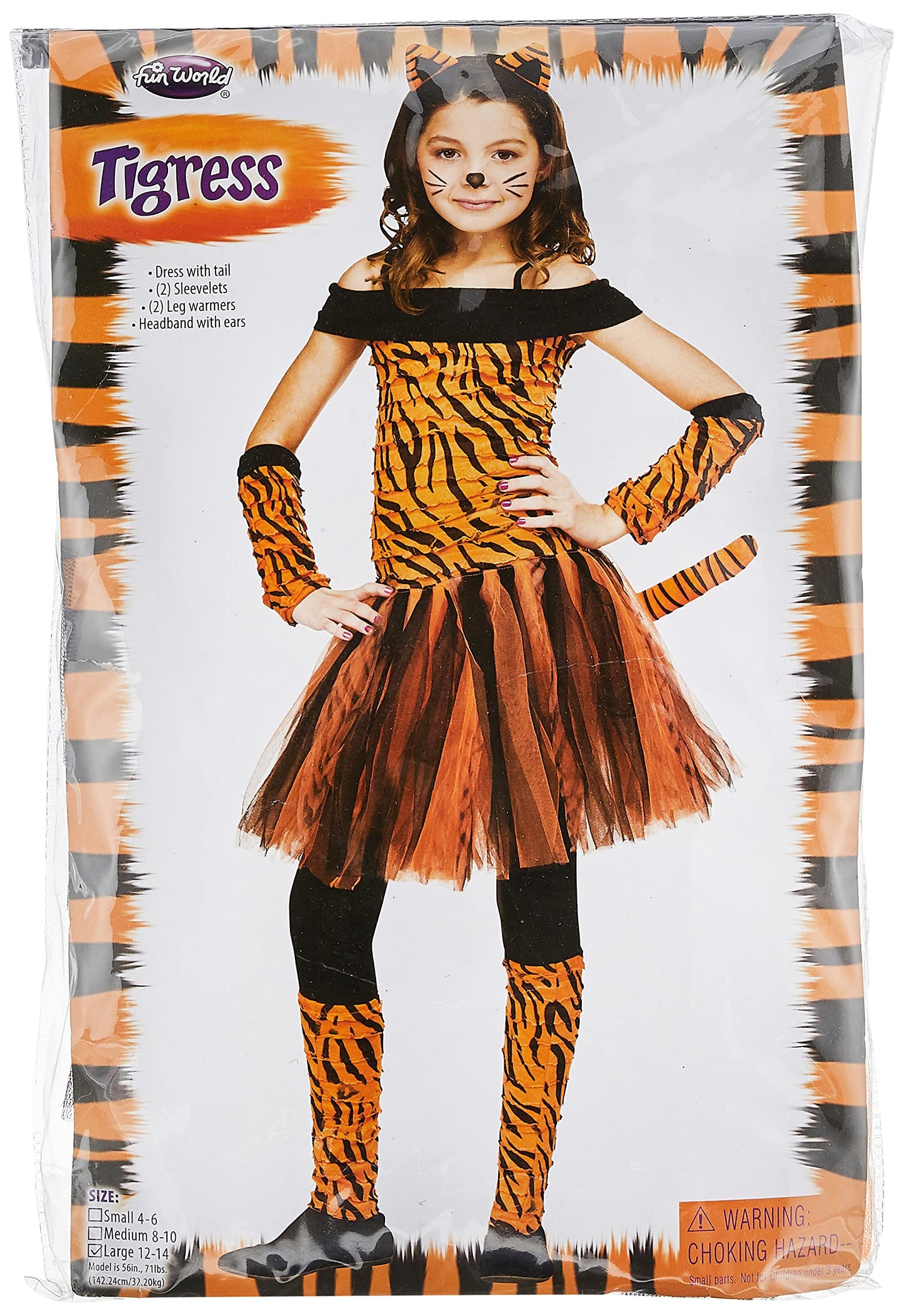 Fun World Tigress Child Costume, Medium 8-10