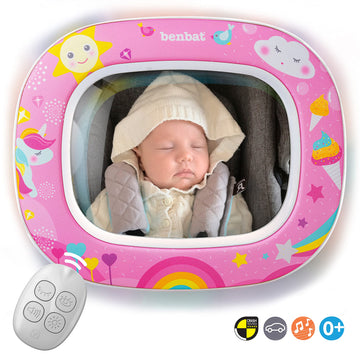Benbat Baby Car Mirror - Safety Car Seat Mirror For Rear Facing Infant - Shatterproof Clear Wide Vision Day And Night - Entertai