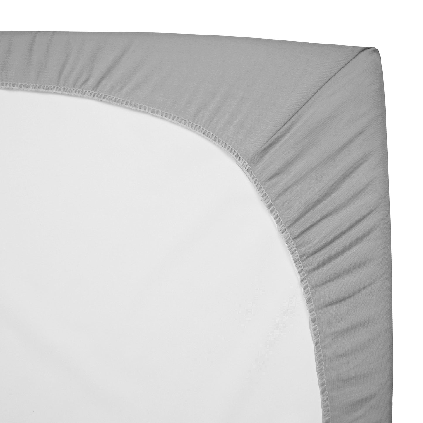 TL Care 2 Pack 100% Natural Cotton Value Jersey Knit Fitted Pack N Play Playard Sheet, Gray, Soft Breathable, for Boys and Girls