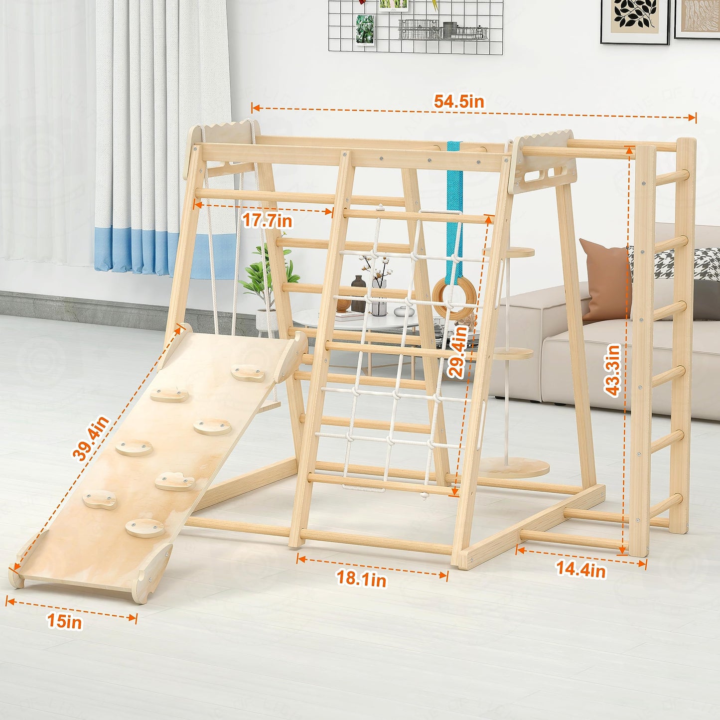 Wofafa Jungle Gym, Toddler Climbing Toys, Indoor Playground Climbing Toys For Toddlers, Montessori Style Playground Sets For Bac