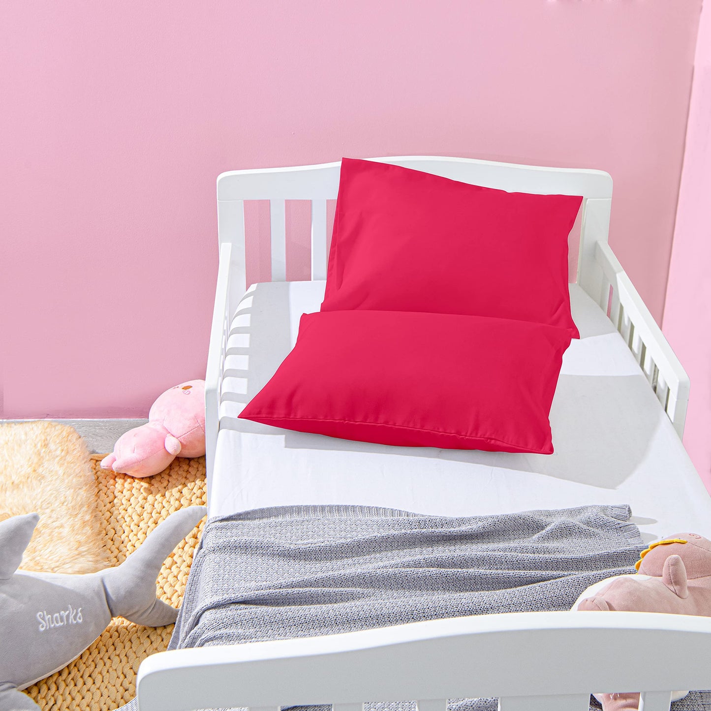 Ntbay Microfiber Toddler Pillowcases With Envelope Closure, 2 Pack 100% Brushed Microfiber Super Soft Travel Kids Nursery Pillow