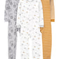 Simple Joys By Carter'S Baby Boys' 3-Pack Snug Fit Footless Cotton Pajamas, Gold Stripe/Grey Lion/White Animal, 4